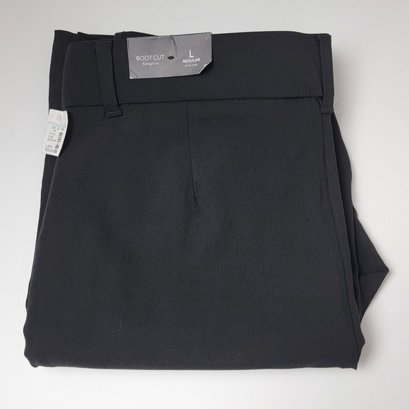 Maurices NEW Women's L Classic Black Mid Rise Bengaline Dress Trousers Pants - Picture 2 of 11